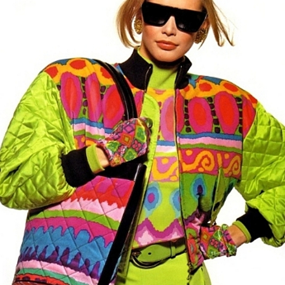 Vintage ESCADA Mod Abstract Bomber Jacket - Picture 1 of 13
